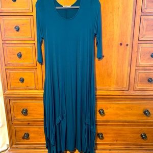 Blue teal long dress, size small